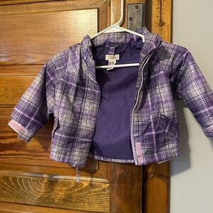 Circo Kids Plaid Raincoat in Purple and Pink